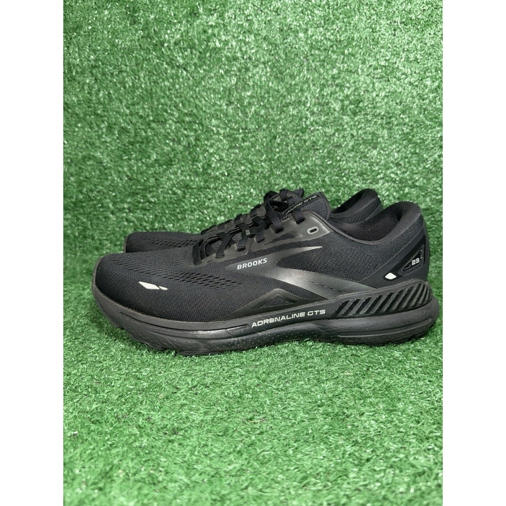 Brooks Adrenaline GTS 23 Mens Size 9 2E Wide Triple Black Running Shoes Sneakers - Picture 4 of 11